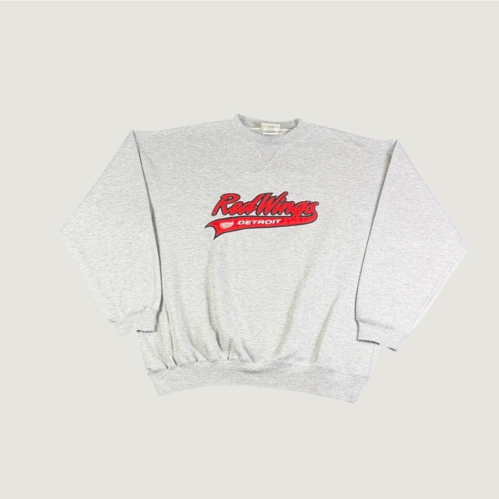 Puma Detroit Red Wings Sweatshirt Mens XL Gray NHL Hockey Embroidered Pullover